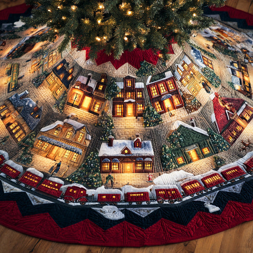 Winter Magic Glow Christmas Quilted Tree Skirt NCU0TD1740