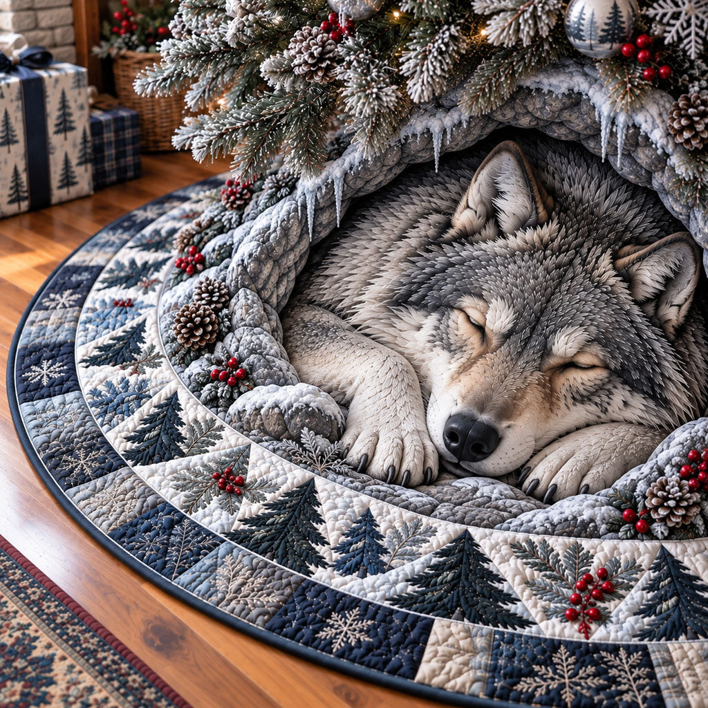 Winter Magic in the Hollow Christmas Quilted Tree Skirt NCU0PT12230