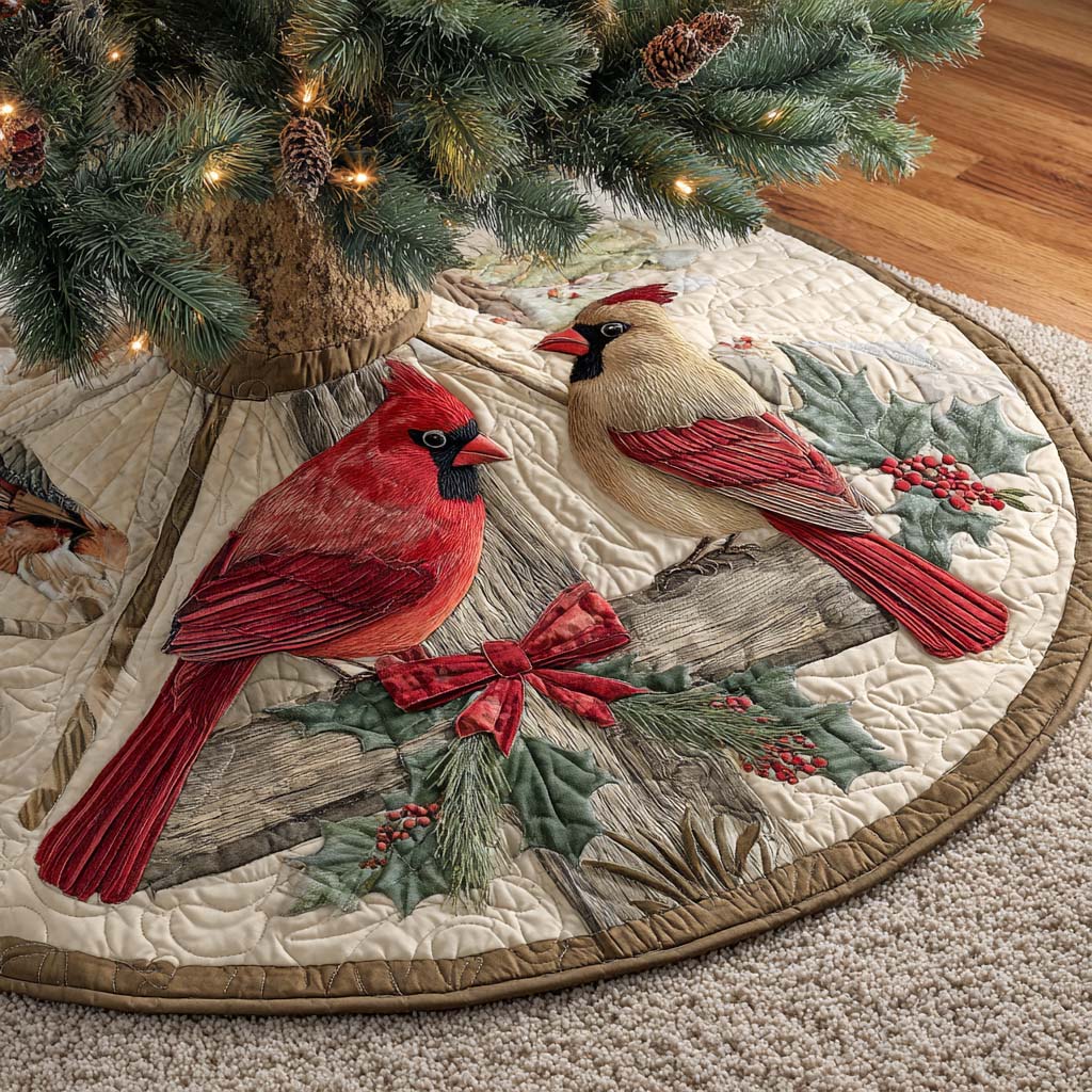 Winter Meadow Duet Quilted Tree Skirt NCU0XD1683