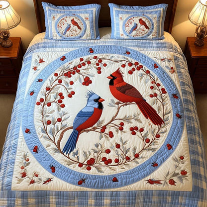 Winter Melody 3-Piece Quilted Bedding Set NCU0NT2331