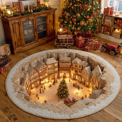 Winter Moon Shine Quilted Round Mat NCU0TD1761