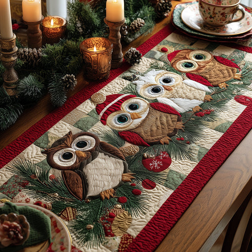 Winter Owl Magic Quilted Table Runner NCU0TH3404