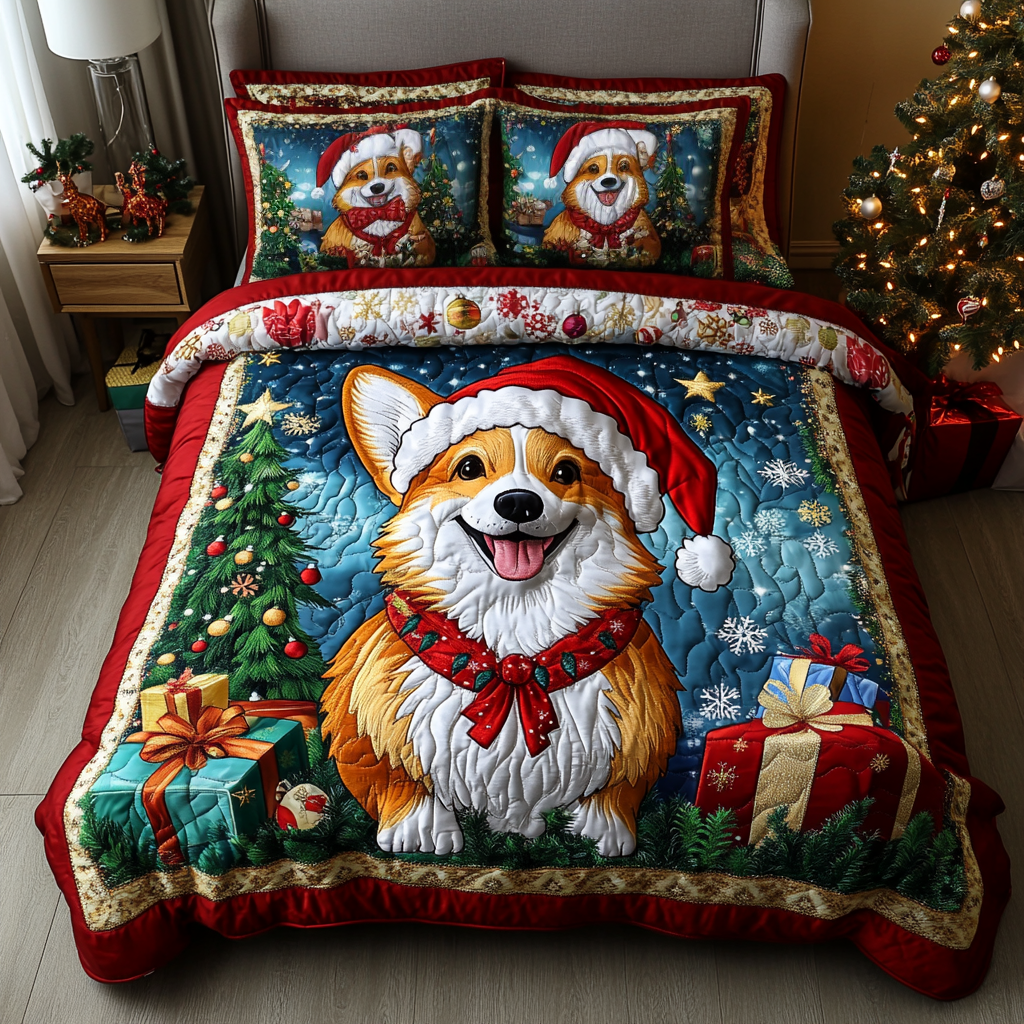 Winter Paws 3-Piece Quilted Bedding Set NCU0DK3046