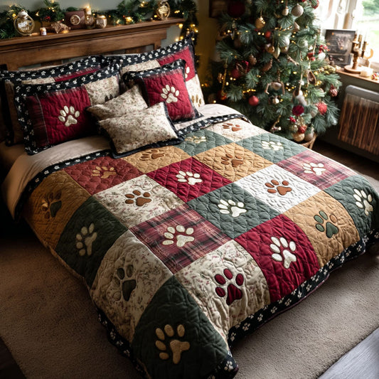Winter Paws 3-Piece Quilted Bedding Set NCU0TV1139