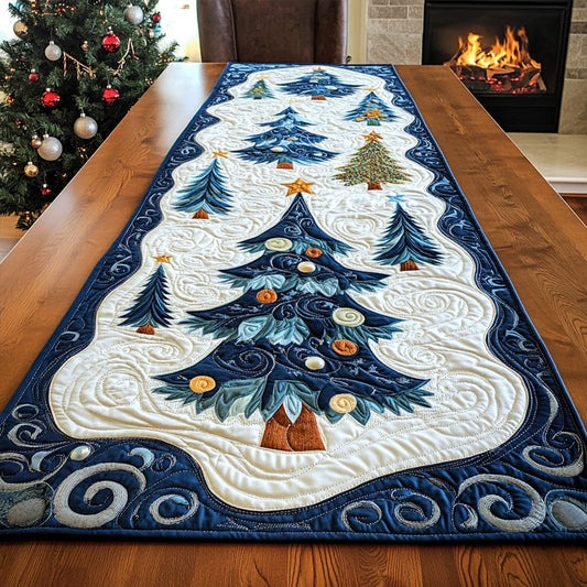 Winter Pine Forest Quilted Table Runner NCU0PT1393