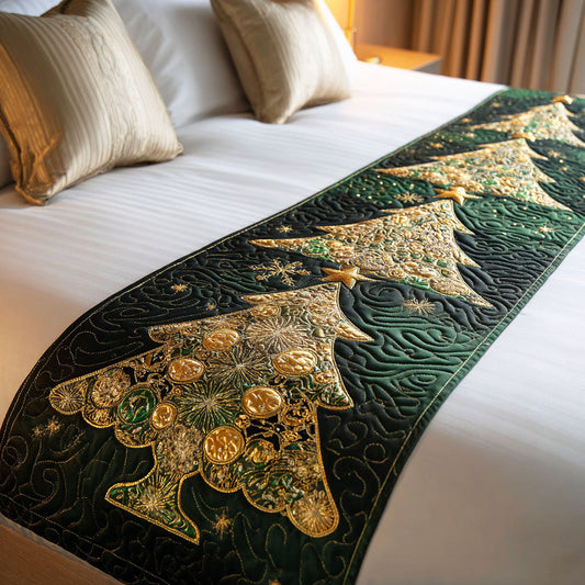 Winter Pine Quilted Bed Runner NCU0TD564