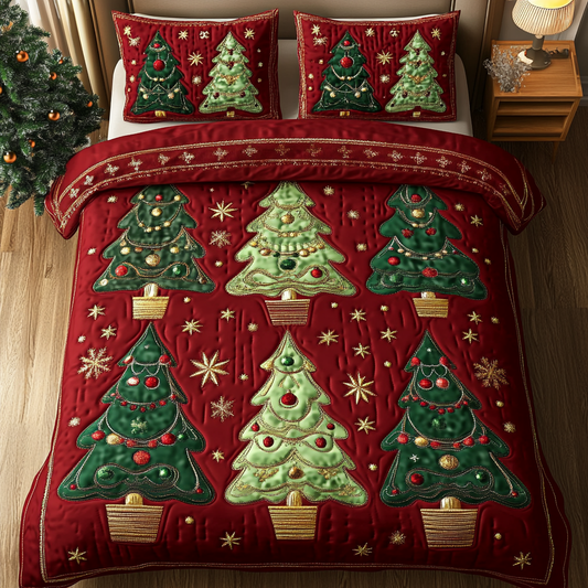 Winter Pines 3-Piece Quilted Bedding Set NCU0DK10076