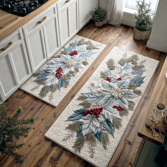 Winter Poinsettia Charm Kitchen Area Rug NCU0TD1728