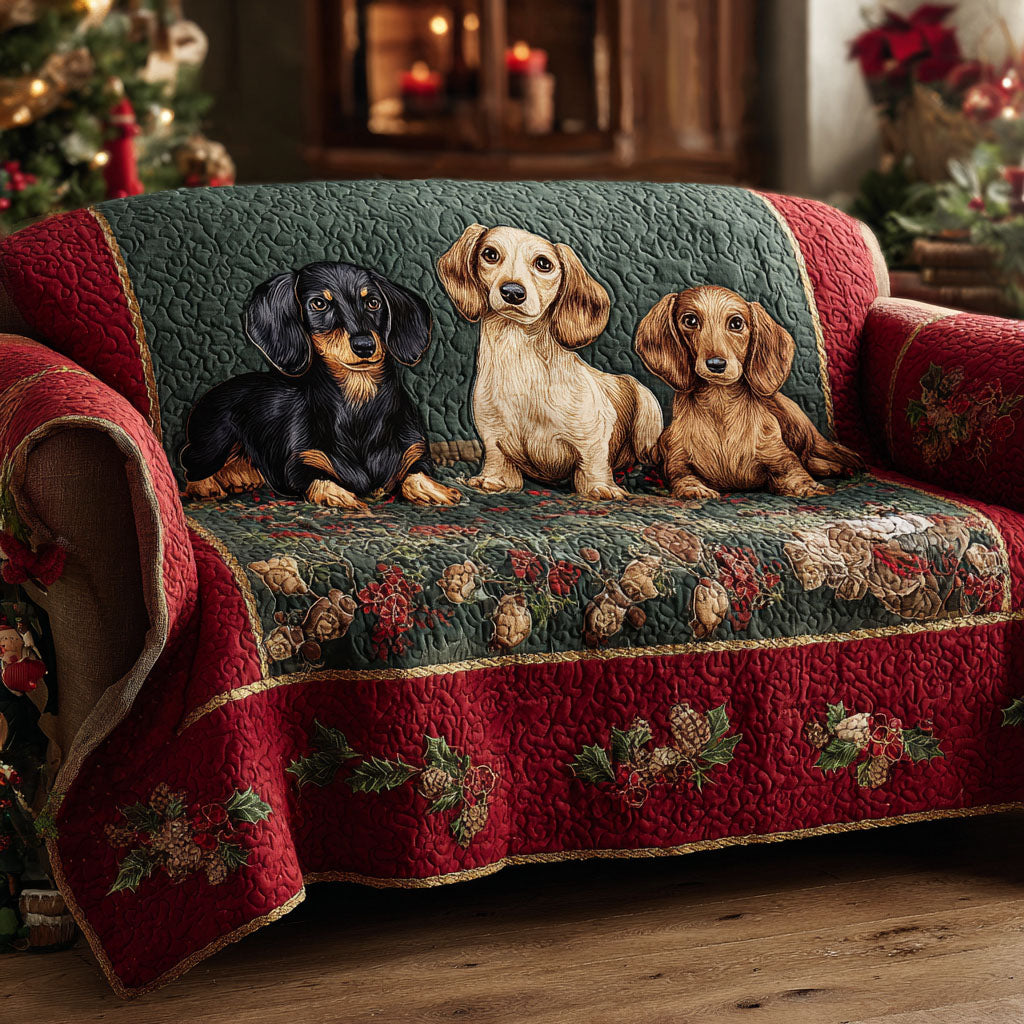 Winter Pup Harmony Quilted Sofa Cover NCU0TV934