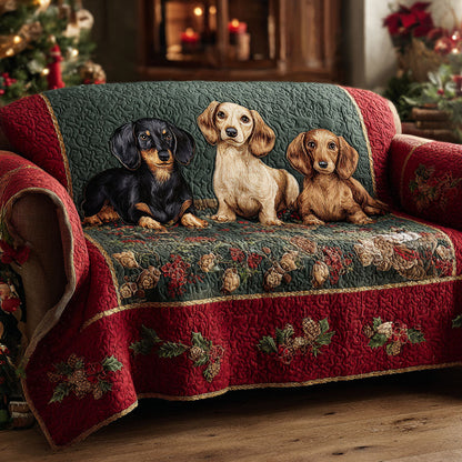 Winter Pup Harmony Quilted Sofa Cover NCU0TV934