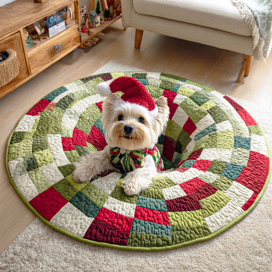 Winter Pup Quilted Round Mat NCU0TD861