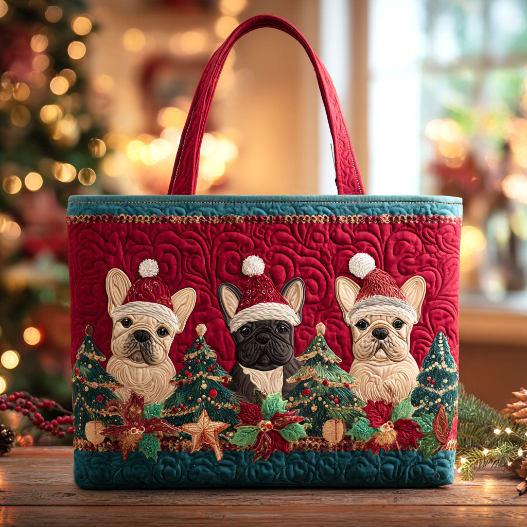 Winter Puppy Cheer Quilted Tote Bag NCU0TV1311