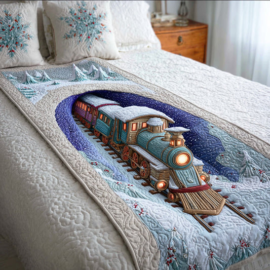 Winter Rail Journey Quilted Bed Runner NCU0TD1234