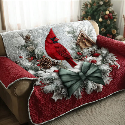 Winter Red Visitor Quilted Sofa Cover NCU0TD1295