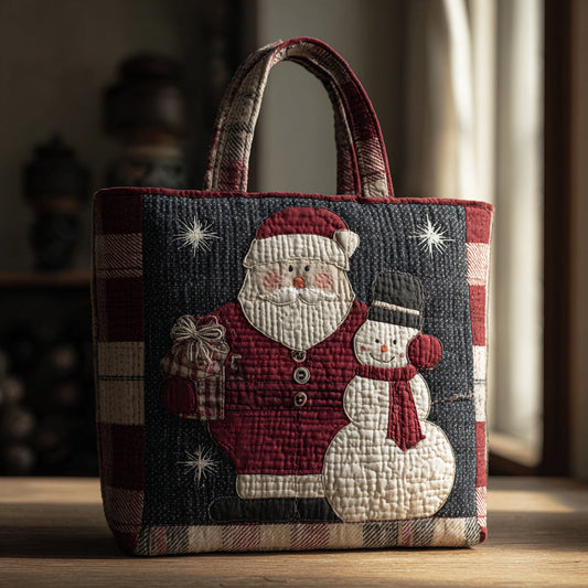 Winter Santa Claus Quilted Tote Bag NCU0HH253