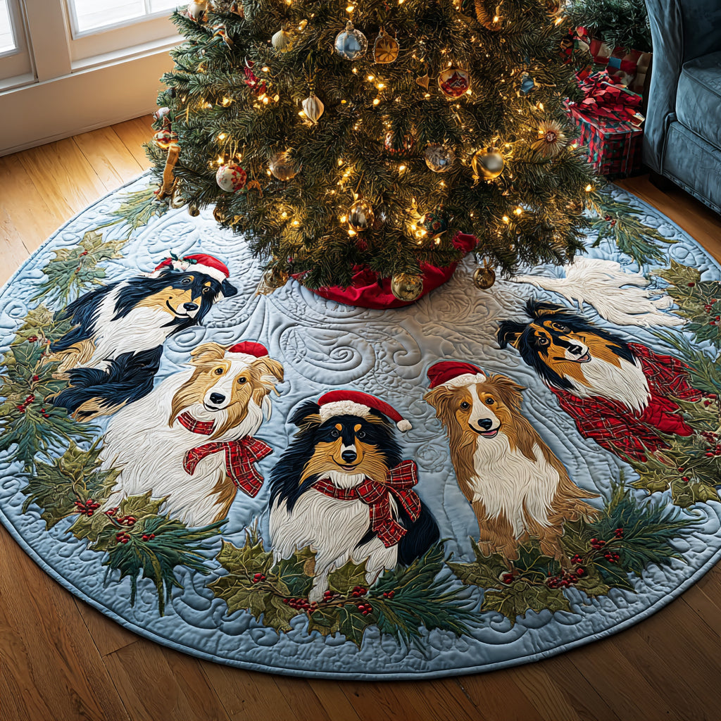 Winter Shepherd Christmas Quilted Tree Skirt NCU0DV8380