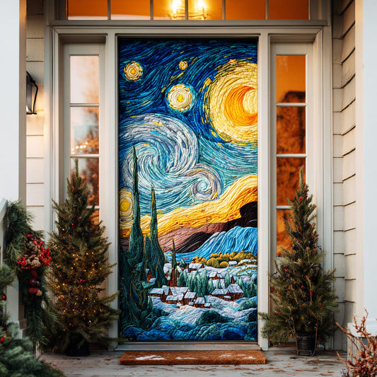 Winter Sky Whirl Quilted Door Cover NCU0TD1779