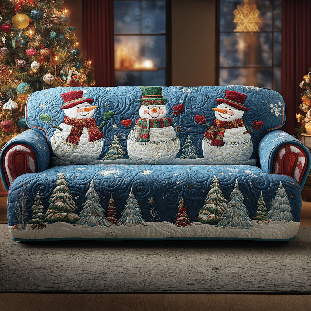 Snowman Quilted Sofa Cover NCU0VT354