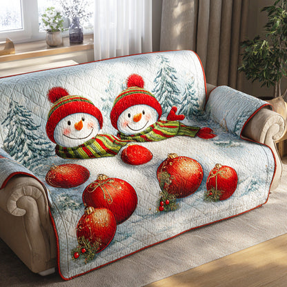 Winter Snow Parade Quilted Sofa Cover NCU0TD1036