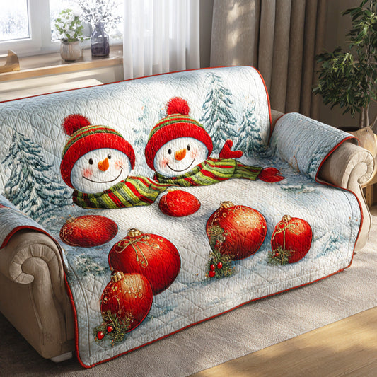 Winter Snow Parade Quilted Sofa Cover NCU0TD1036