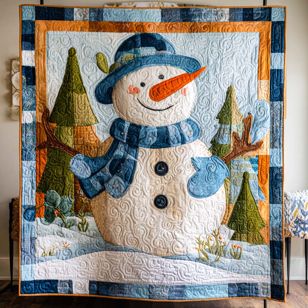 Winter Snowman Quilted Blanket NCU0NT9859