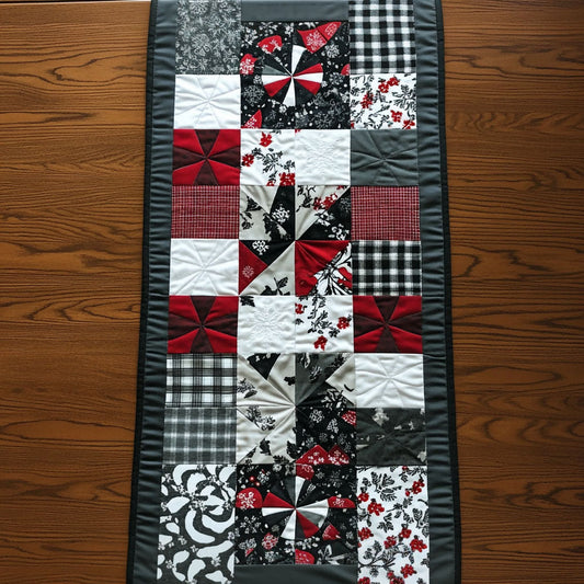 Winter Snowy Path Quilted Table Runner NCU0PT1649