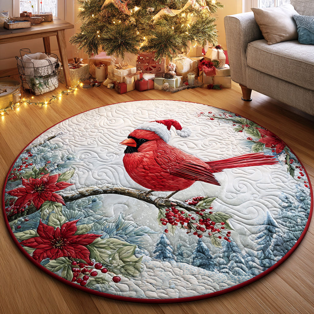 Winter Songbird Quilted Round Mat NCU0TV345