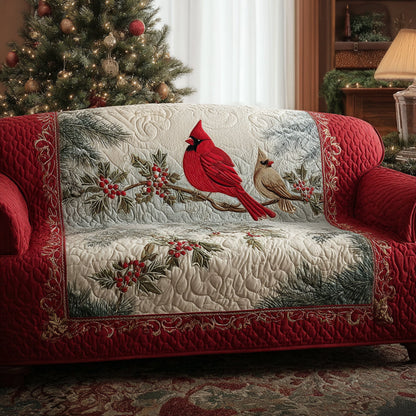 Winter Songbirds Quilted Sofa Cover NCU0DV8519