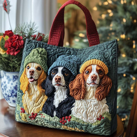 Winter Spaniels Quilted Tote Bag NCU0NT9872