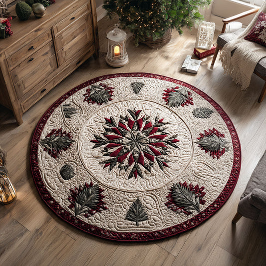 Winter Spruce Quilted Round Mat NCU0PT9183