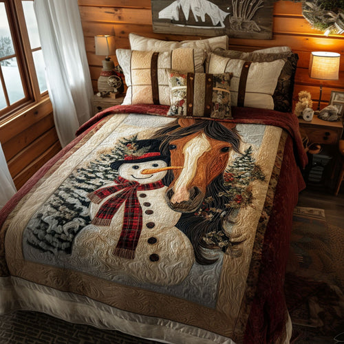 Winter Stable 3-Piece Quilted Bedding Set NCU0PT10358