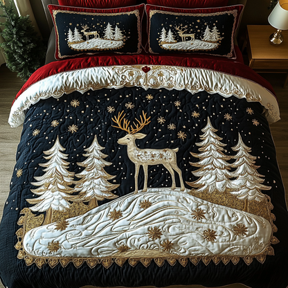 Winter Stag 3-Piece Quilted Bedding Set NCU0DK9901