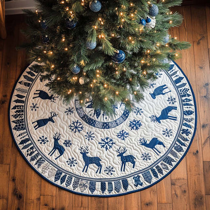 Winter Stag Christmas Quilted Tree Skirt NCU0NT2230