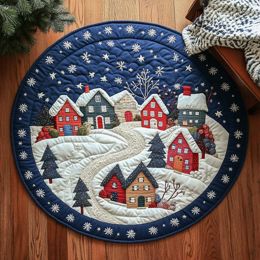 Winter Stag Haven Quilted Round Mat NCU0XD187