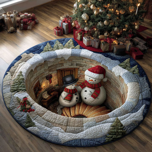 Winter Stairway Quilted Round Mat NCU0PT10449