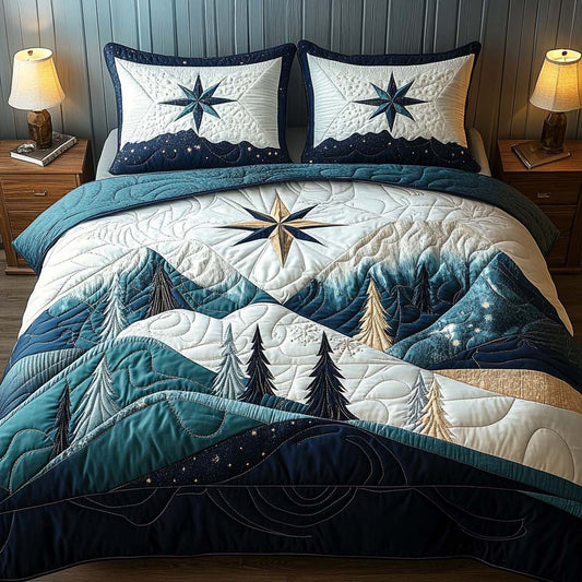 Winter Star 3-Piece Quilted Bedding Set NCU0NT9978