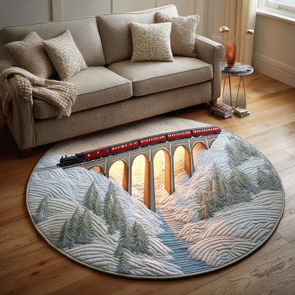 Holiday Train Quilted Round Mat NCU0VT334
