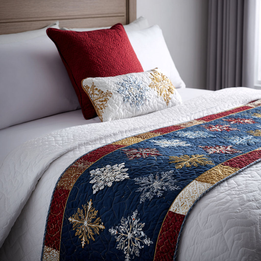 Winter Star Magic Quilted Bed Runner NCU0PT10584