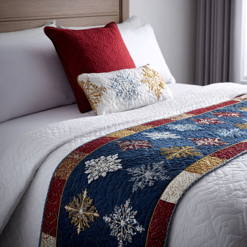 Winter Star Magic Quilted Bed Runner NCU0PT10584