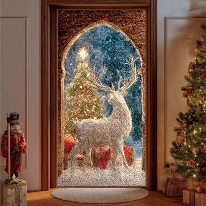 Winter Starlit Deer Quilted Door Cover NCU0PT10546