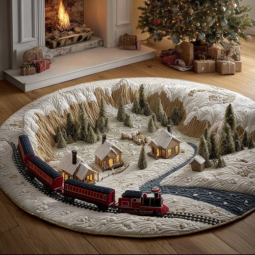 Winter Station Quilted Round Mat NCU0TH3593