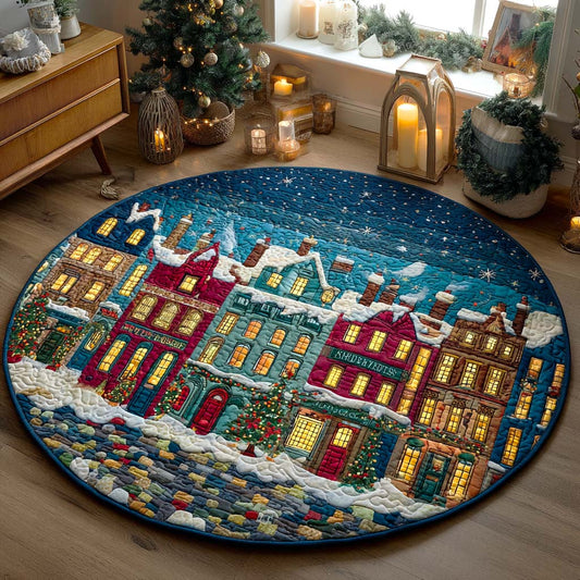Winter Town Glow Quilted Round Mat NCU0XD315