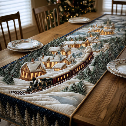 Winter Train Quilted Table Runner NCU0VT299