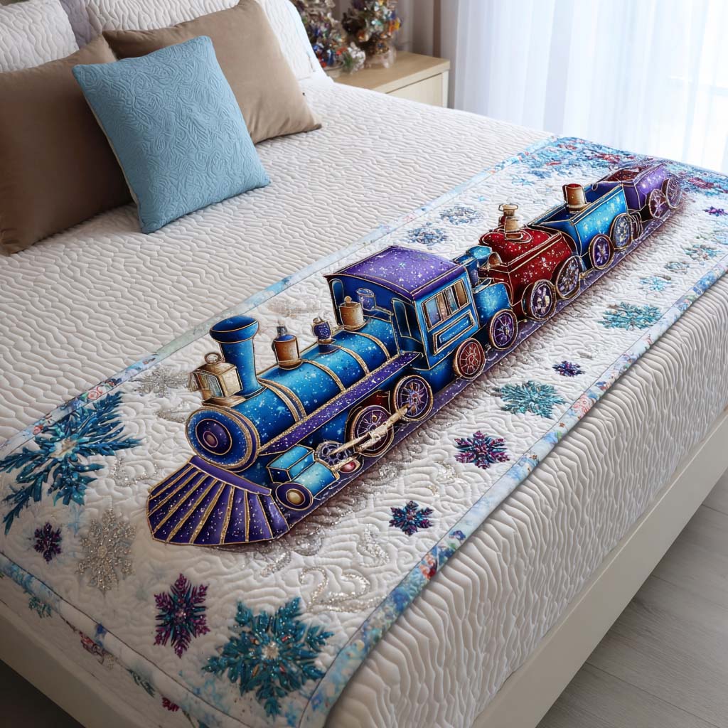Winter Train Quilted Bed Runner NCU0NT10300
