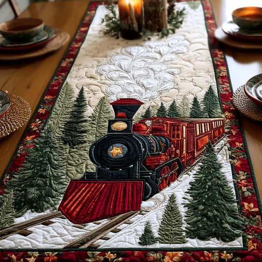 Winter Train Quilted Table Runner NCU0NT10485