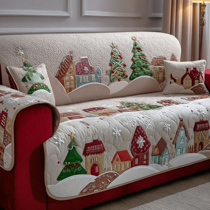 Winter Village Lane Quilted Sofa Cover NCU0PT10602