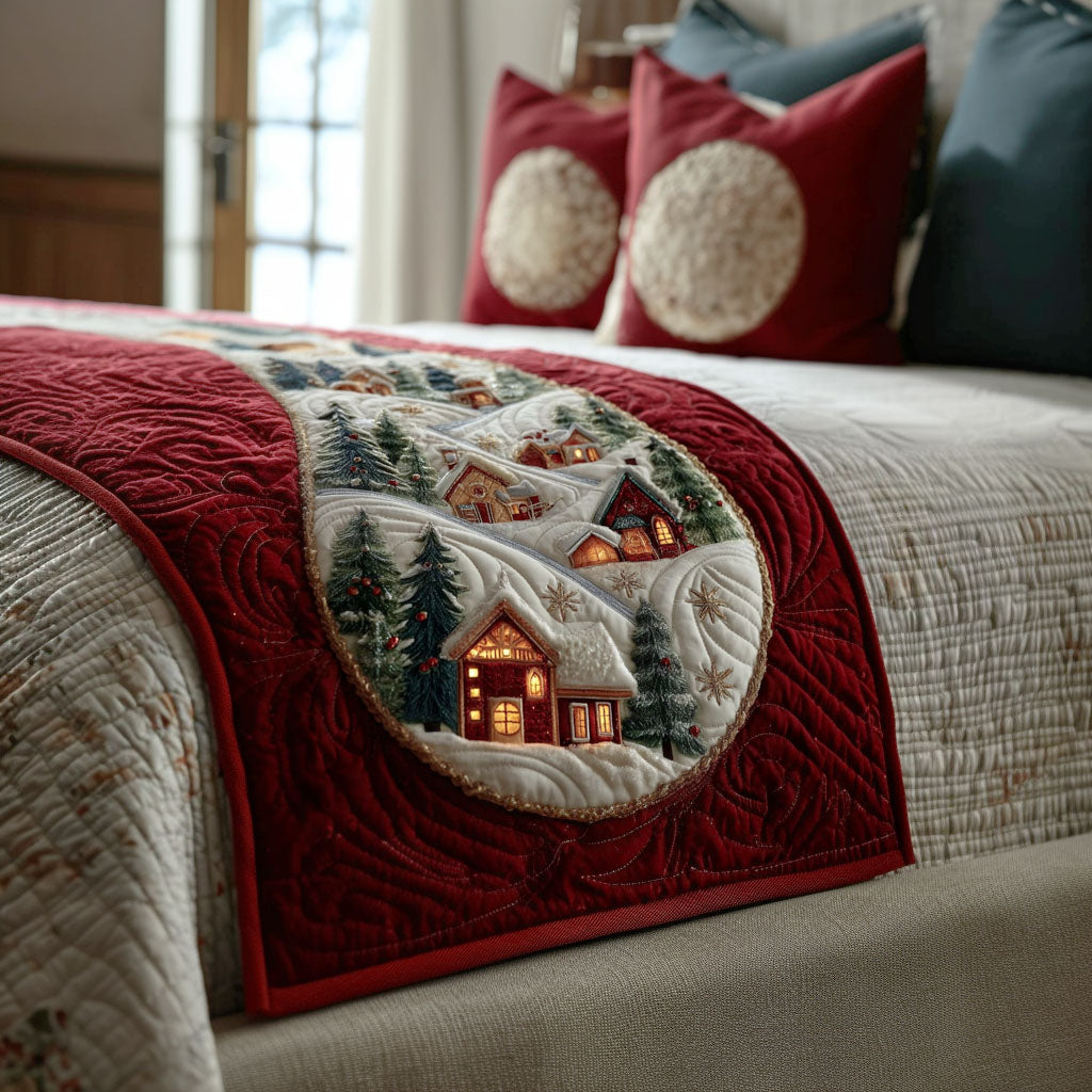 Winter Village Magic Quilted Bed Runner NCU0PT10585