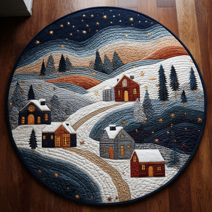 Winter Village Path Quilted Round Mat NCU0TV334