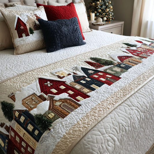 Winter Village Quilted Bed Runner NCU0PT10657