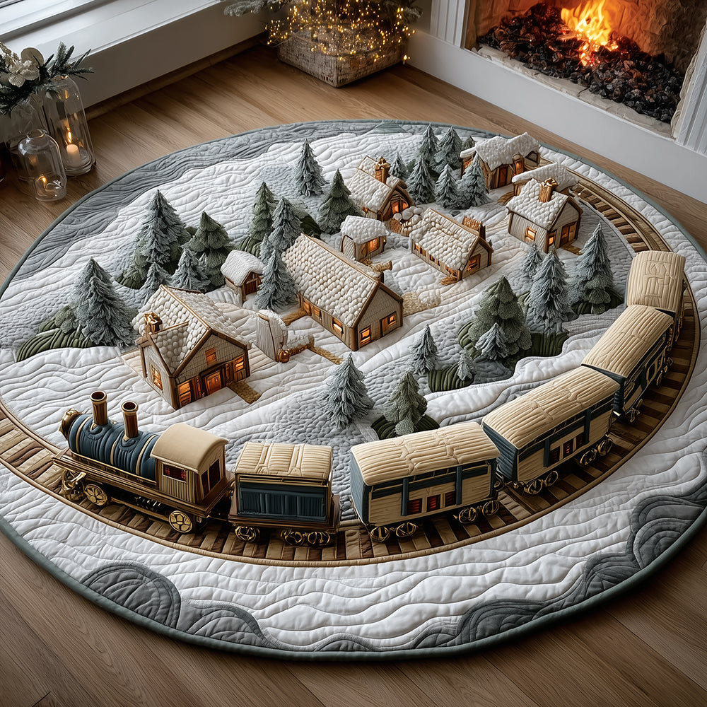 Winter Village Quilted Round Mat NCU0TH3589
